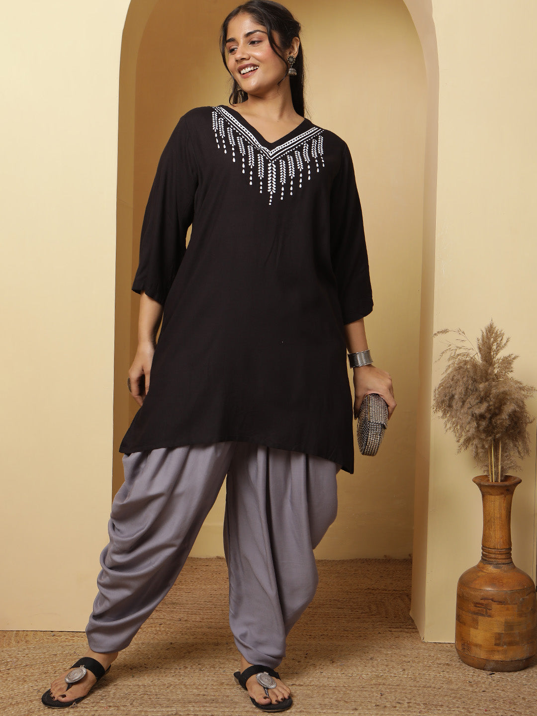 Grey Rayon Dhoti
