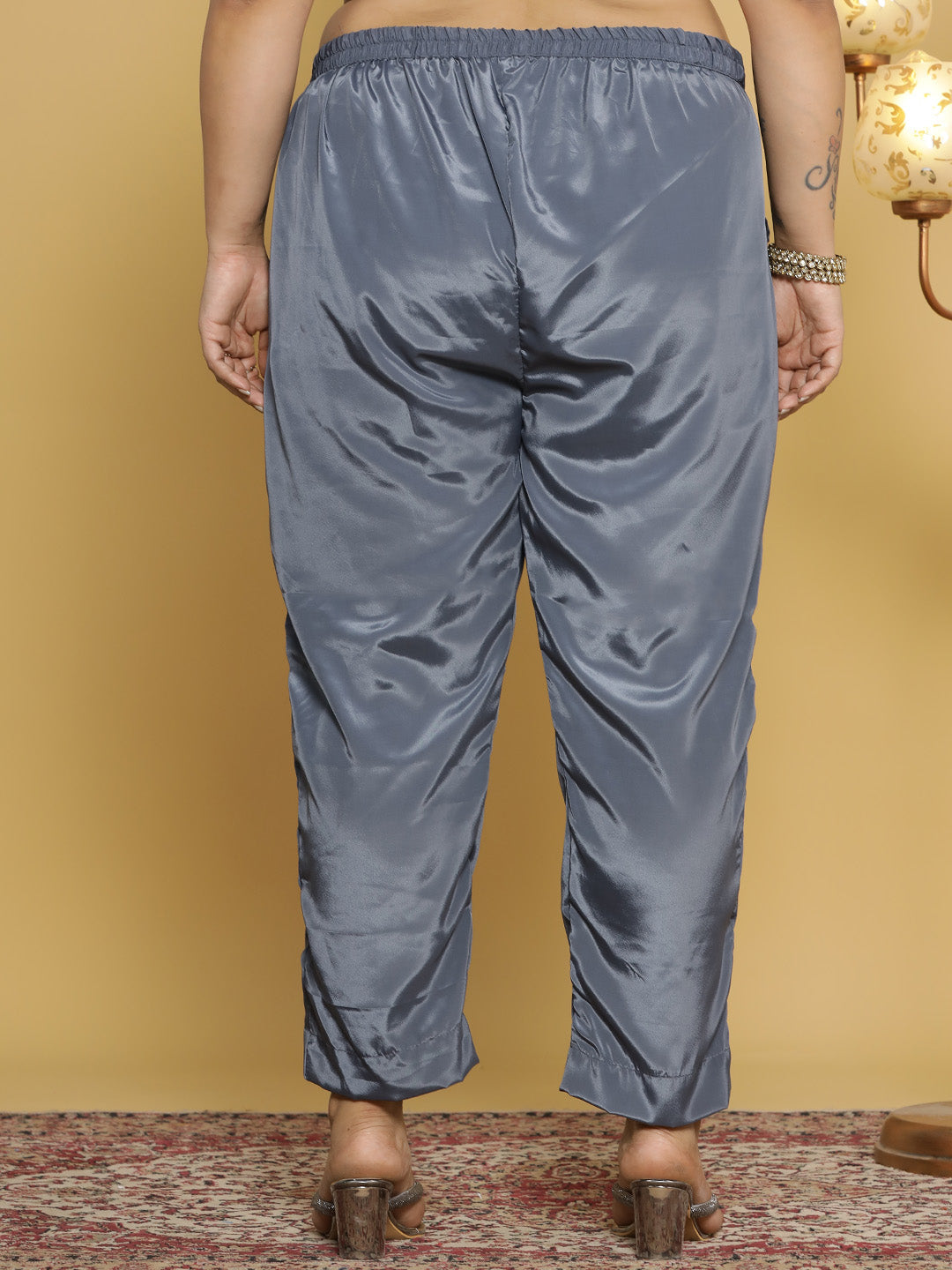 Grey Crepe Silk Pants