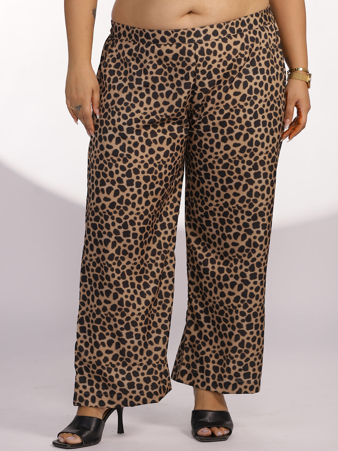 Printed Palazzo Pants - Hyena