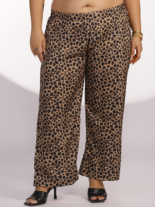 Printed Palazzo Pants - Hyena
