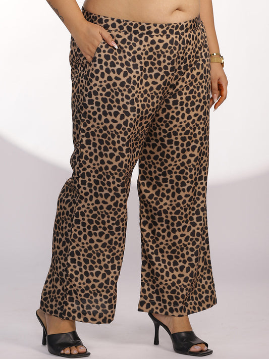 Printed Palazzo Pants - Hyena