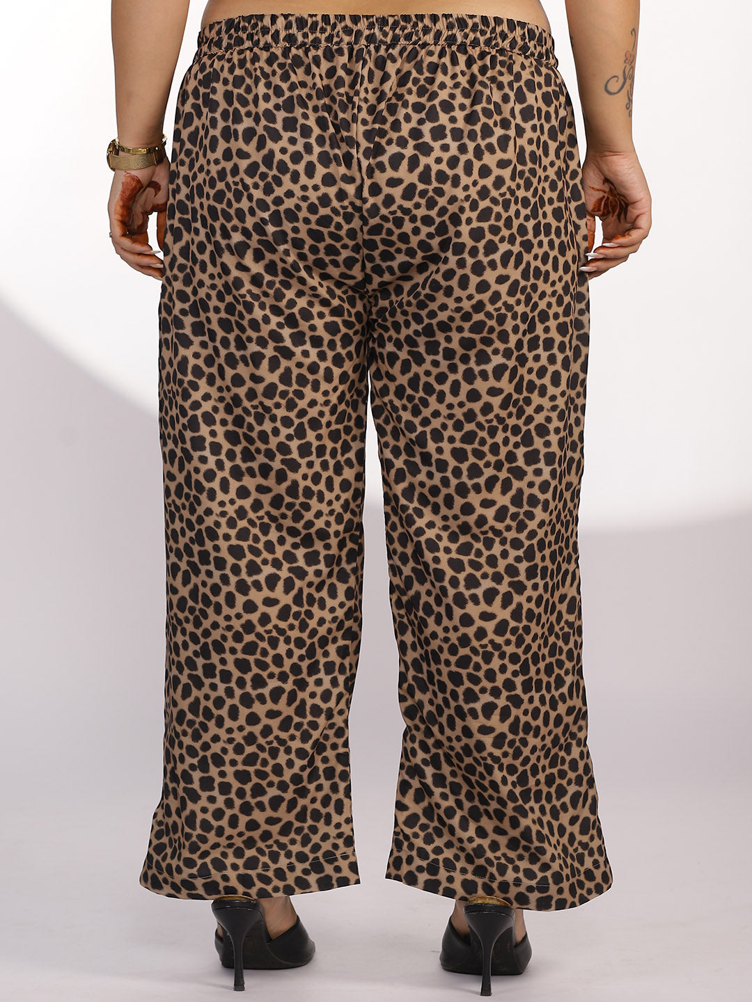 Printed Palazzo Pants - Hyena