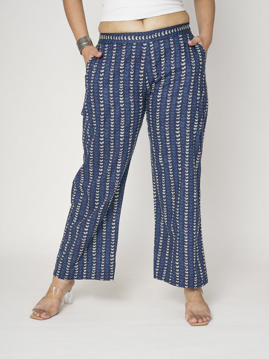 Printed Cotton Palazzo Pants - OceanDots