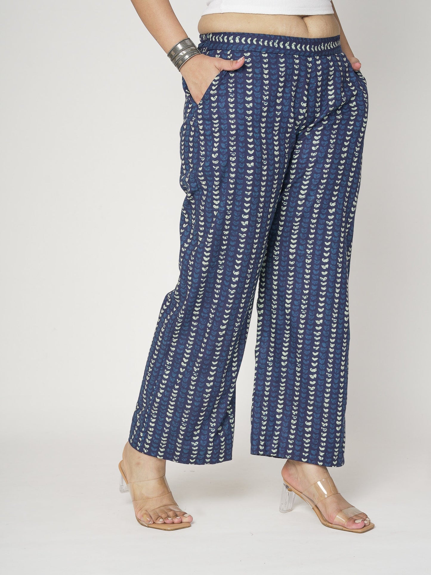 Printed Cotton Palazzo Pants - OceanDots