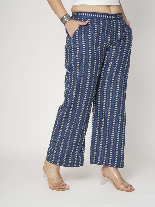 Printed Cotton Palazzo Pants - OceanDots