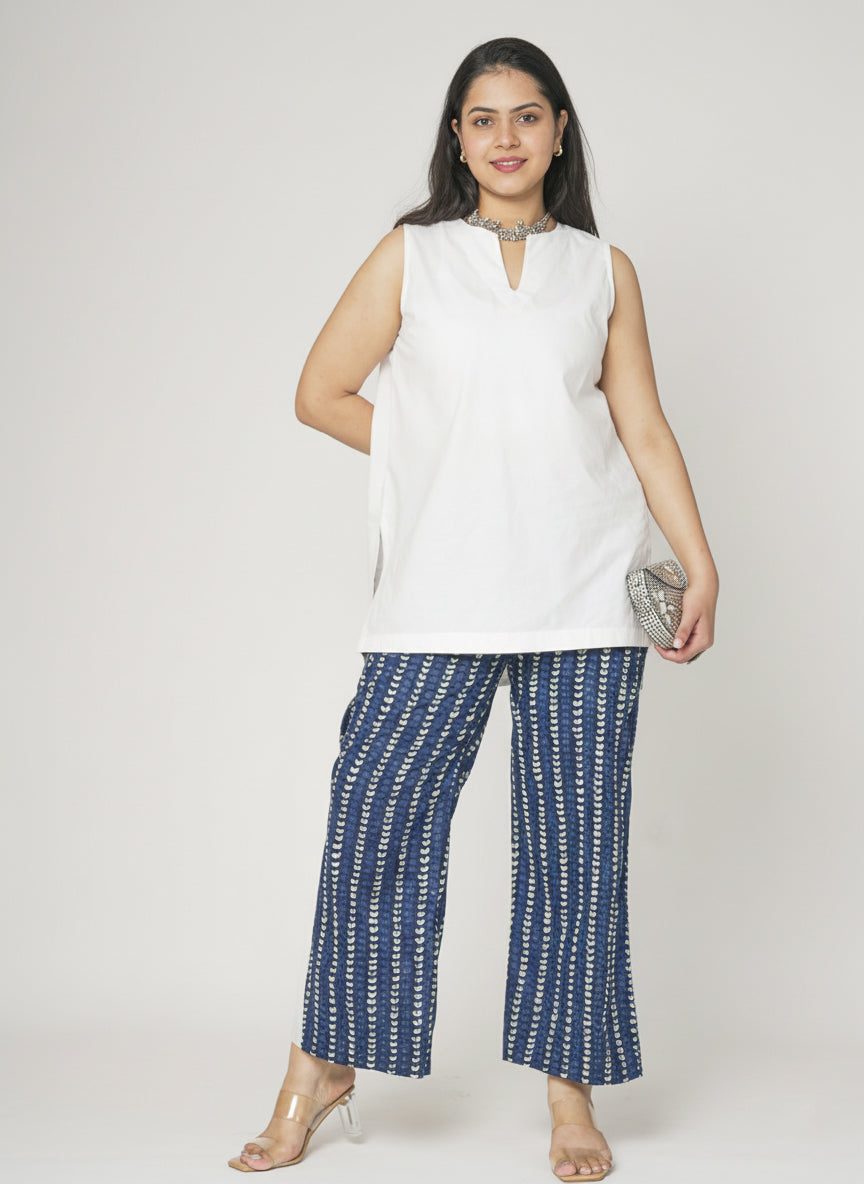 Printed Cotton Palazzo Pants - OceanDots