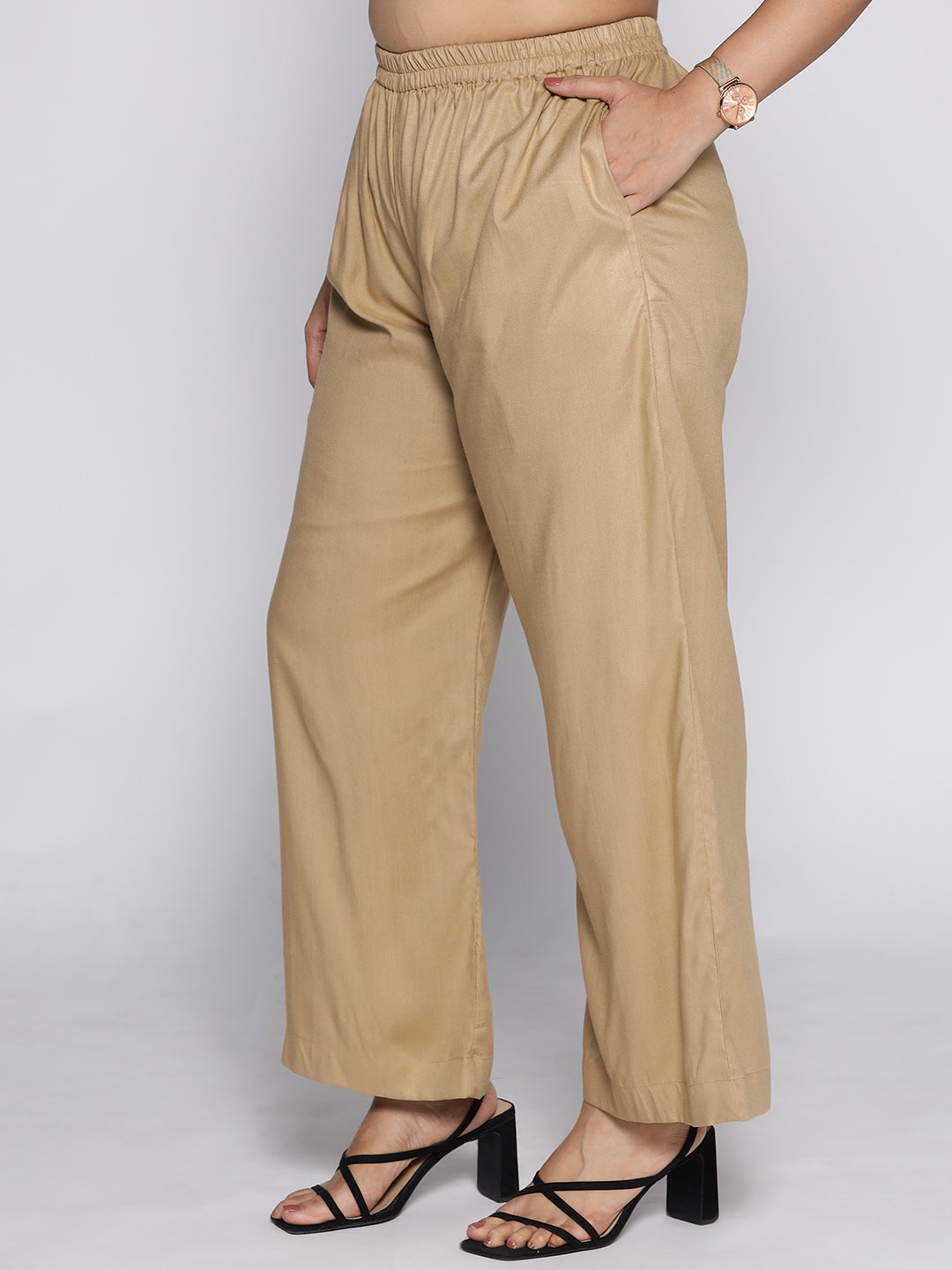 Khaki Palazzo Pants