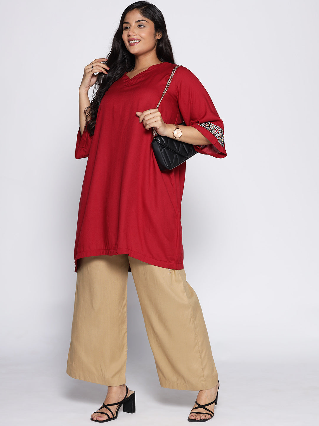 Khaki Palazzo Pants