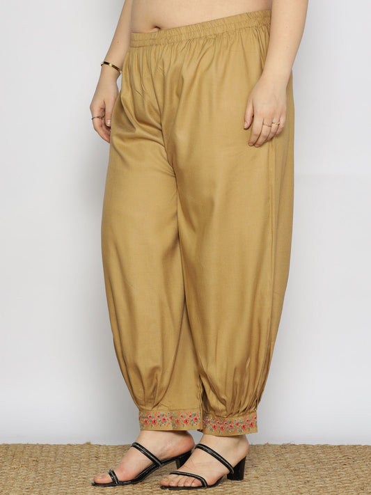 Khaki Rayon Afghani Salwar - Auburn