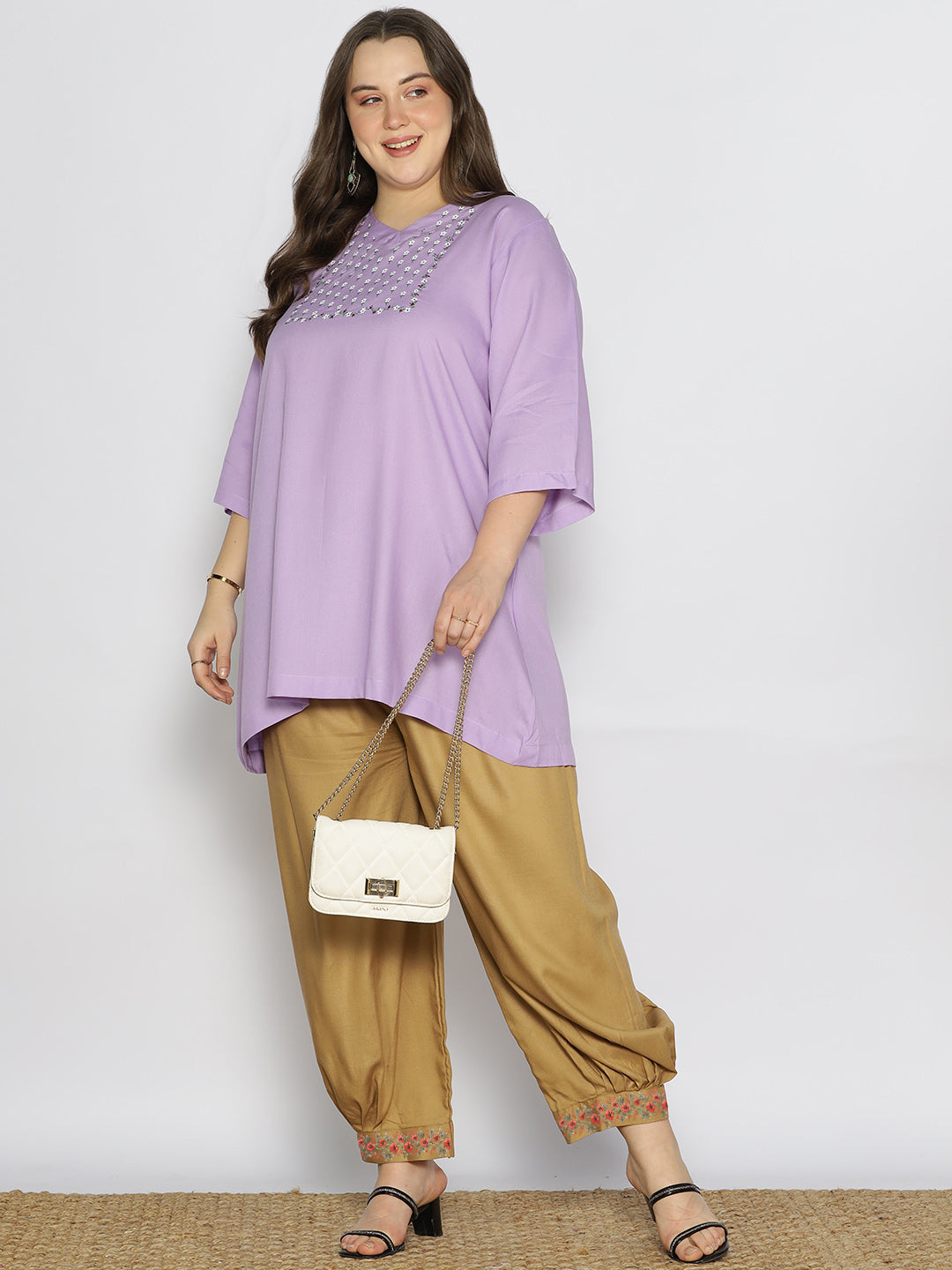 Khaki Rayon Afghani Salwar - Auburn