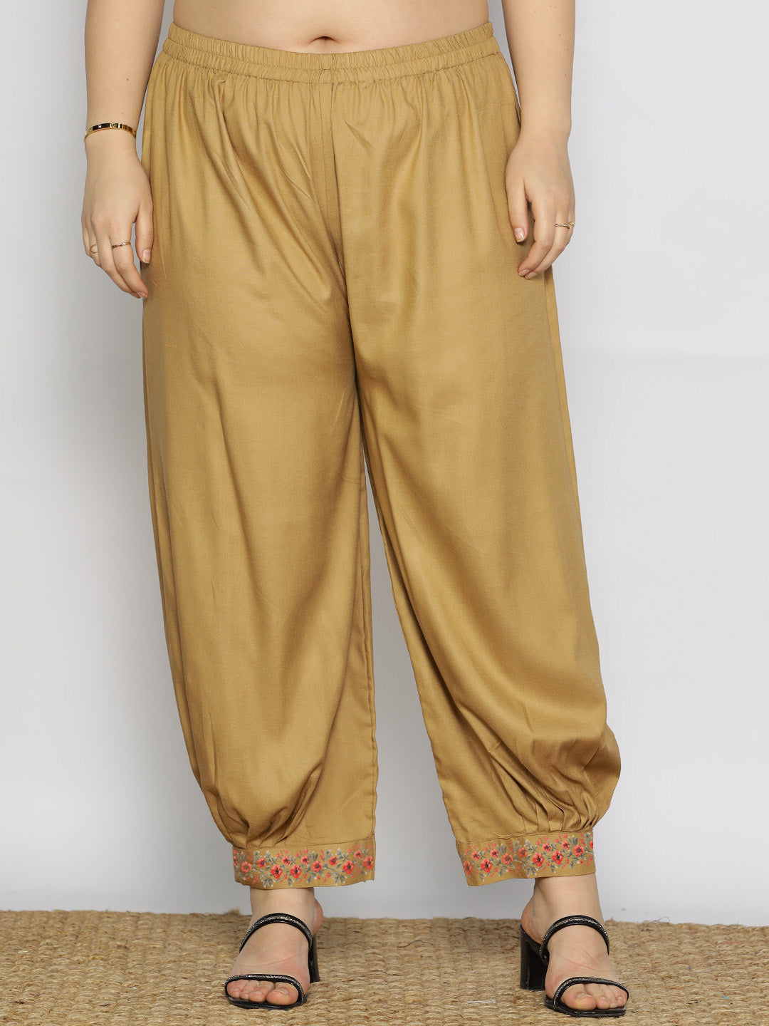 Khaki Rayon Afghani Salwar - Auburn