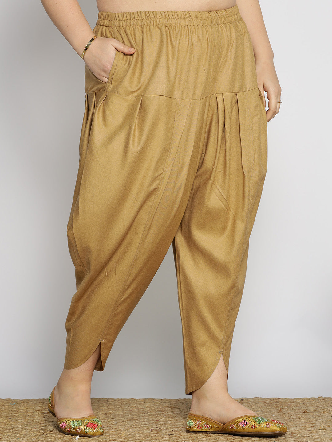 Khaki Rayon Tulip Salwar