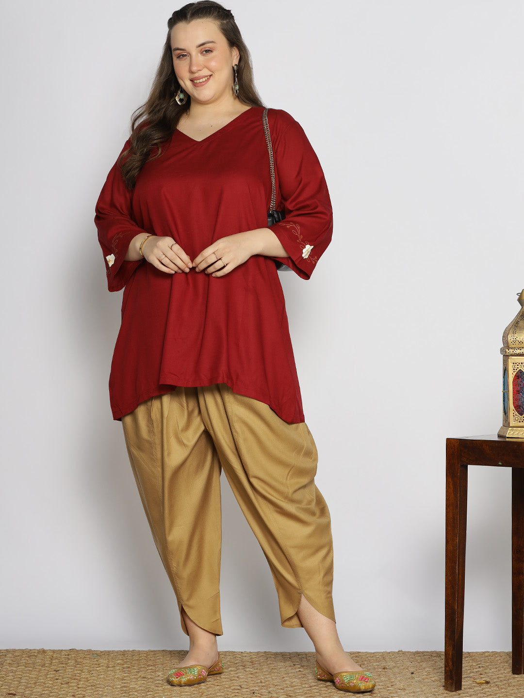 Khaki Rayon Tulip Salwar