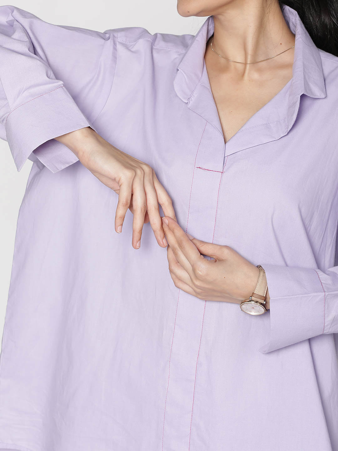 Lavender Poplin OversizedShirt