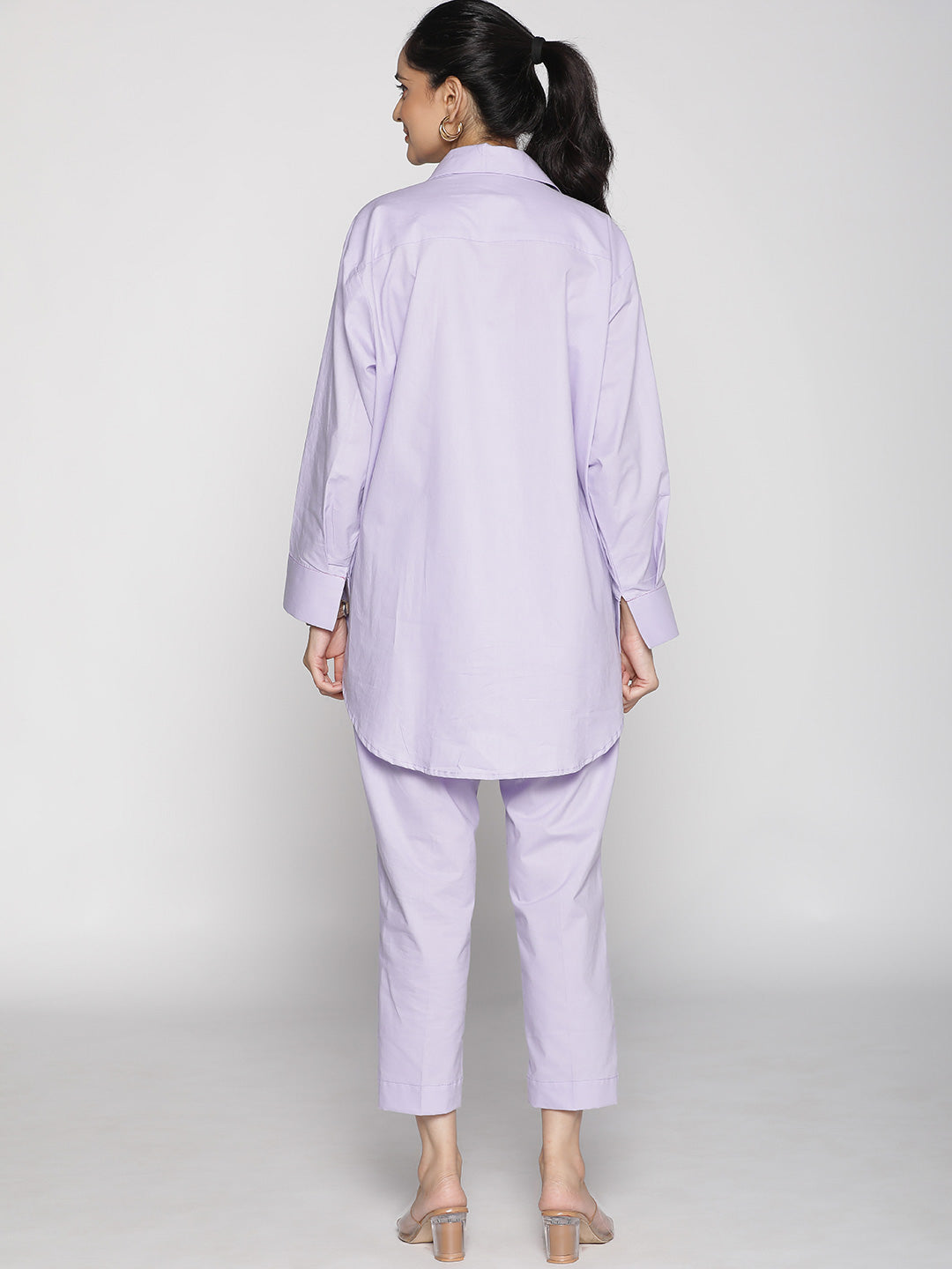 
Lavender Poplin OversizedShirt & Tapered Pants