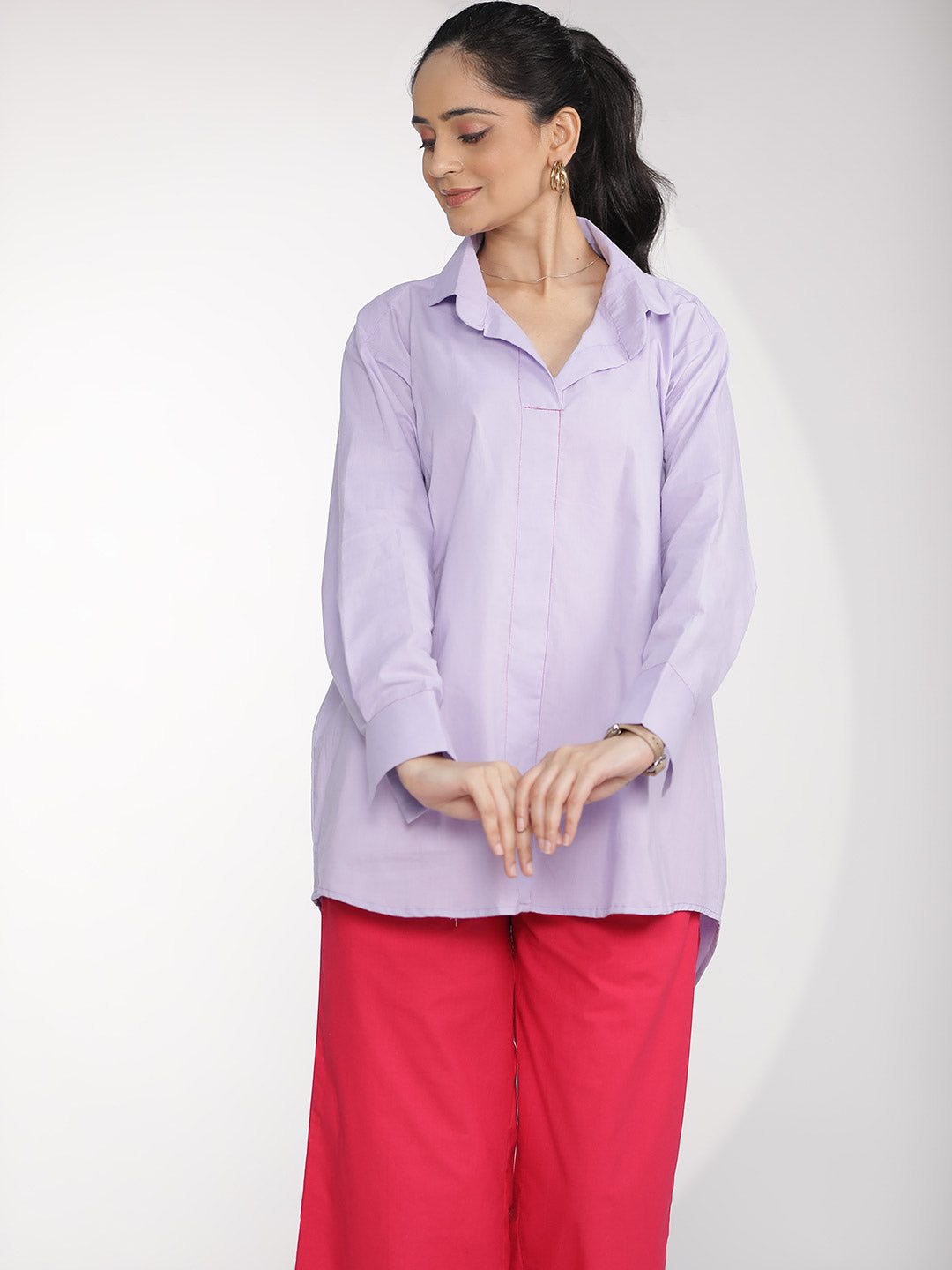 Lavender Poplin OversizedShirt