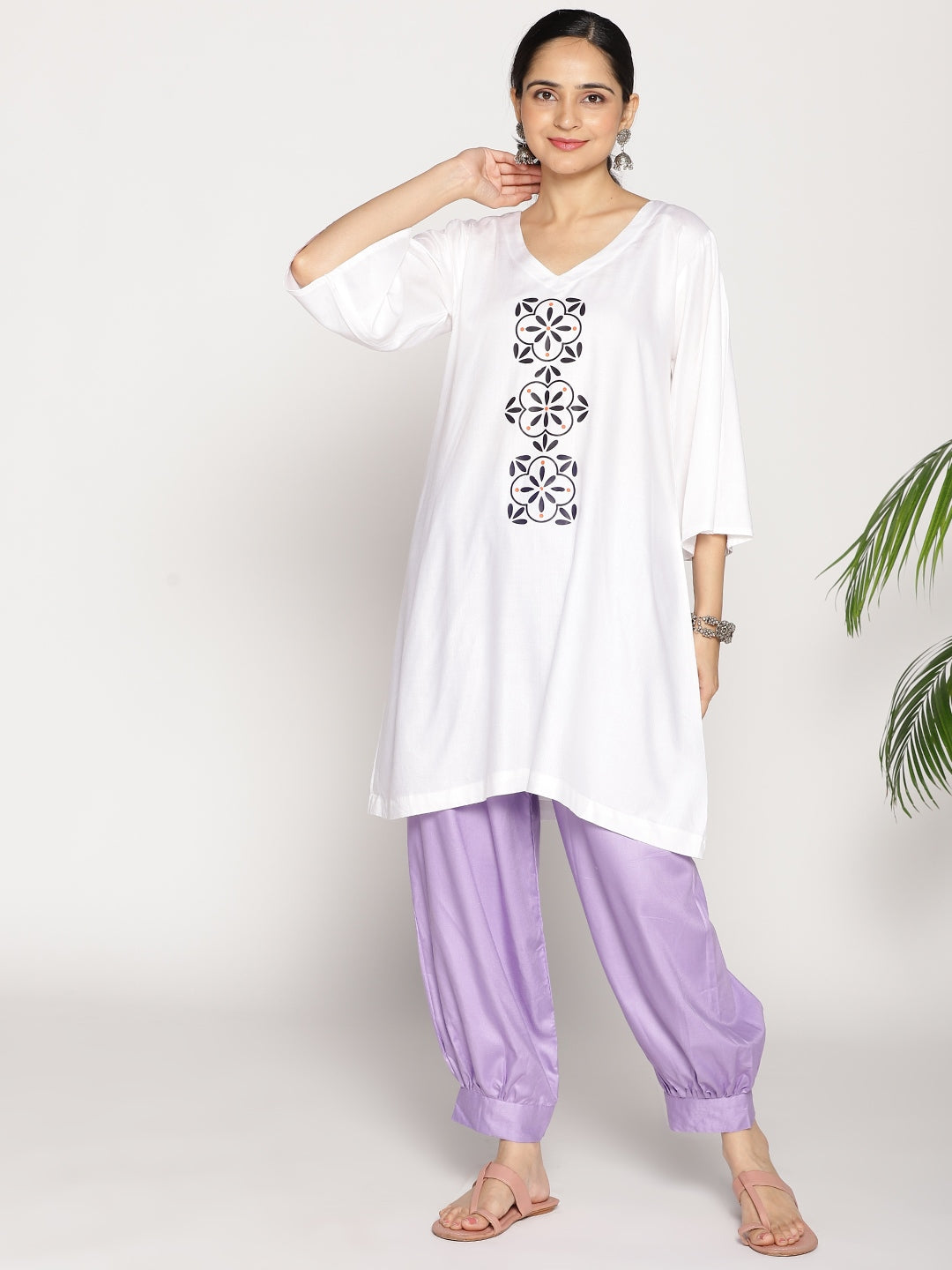 Lavender Rayon AfghaniSalwar