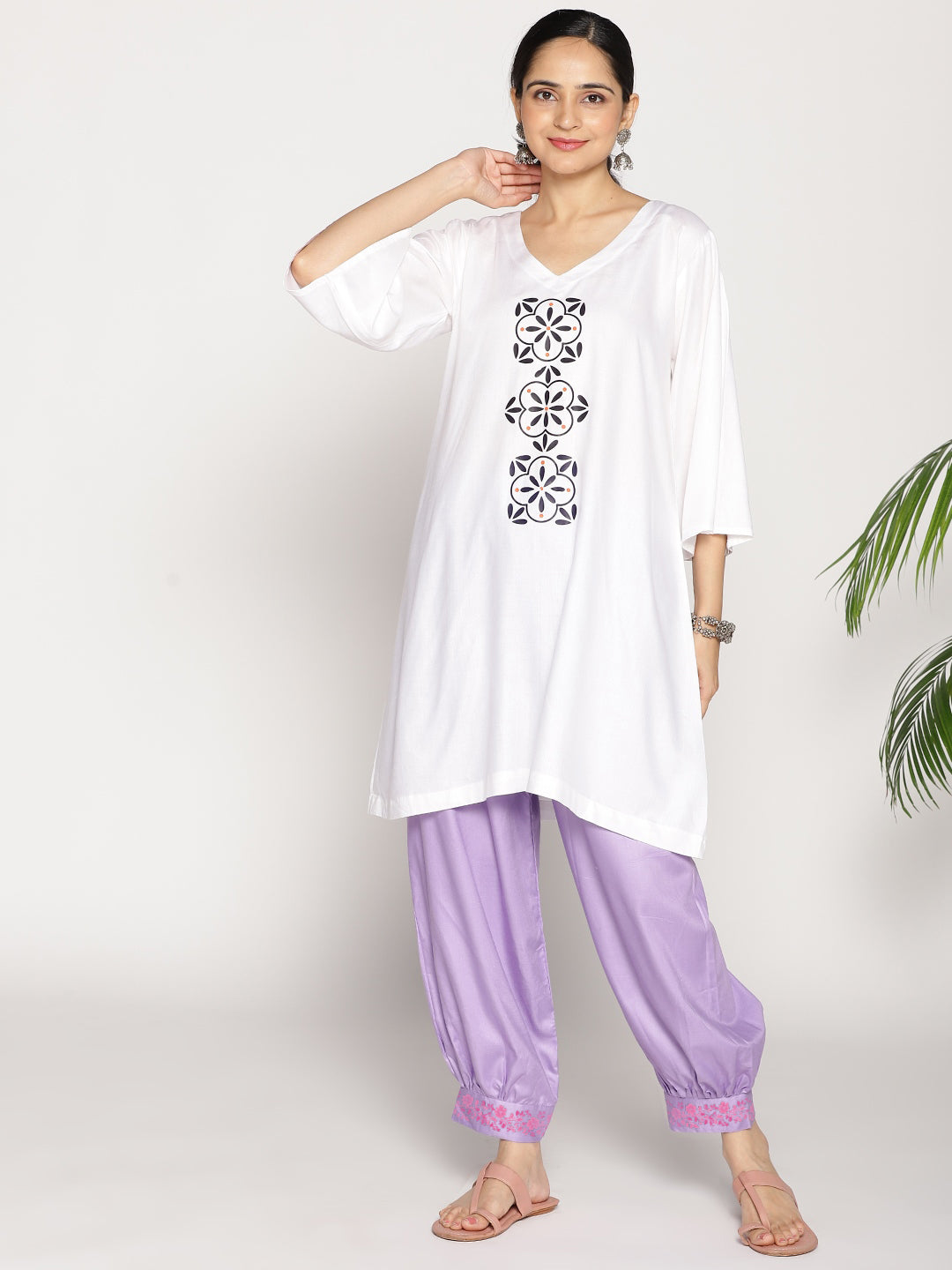 Lavender Rayon Afghani Salwar - Ibisco