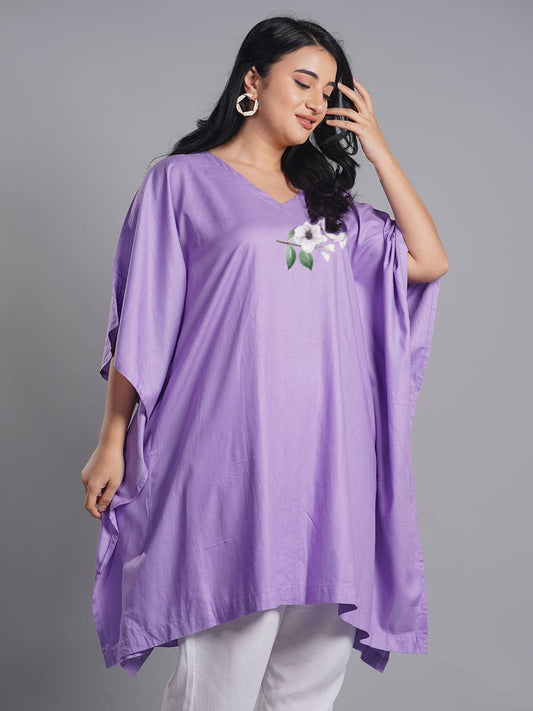 Lavender Rayon KaftanKurta - LavenderMystique