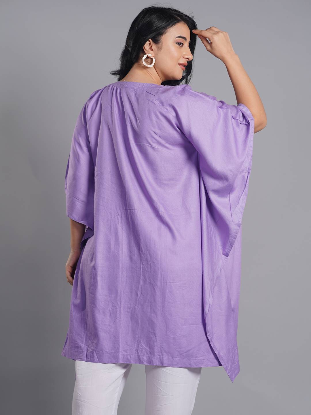 Lavender Rayon KaftanKurta - LavenderMystique