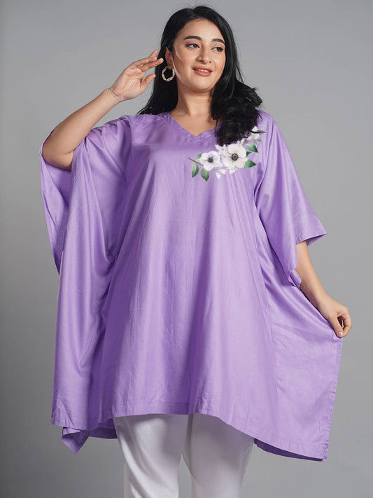 Lavender Rayon KaftanKurta - LavenderMystique