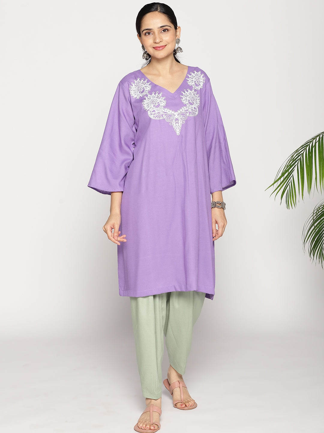 Lavender Rayon Kurti - Aries