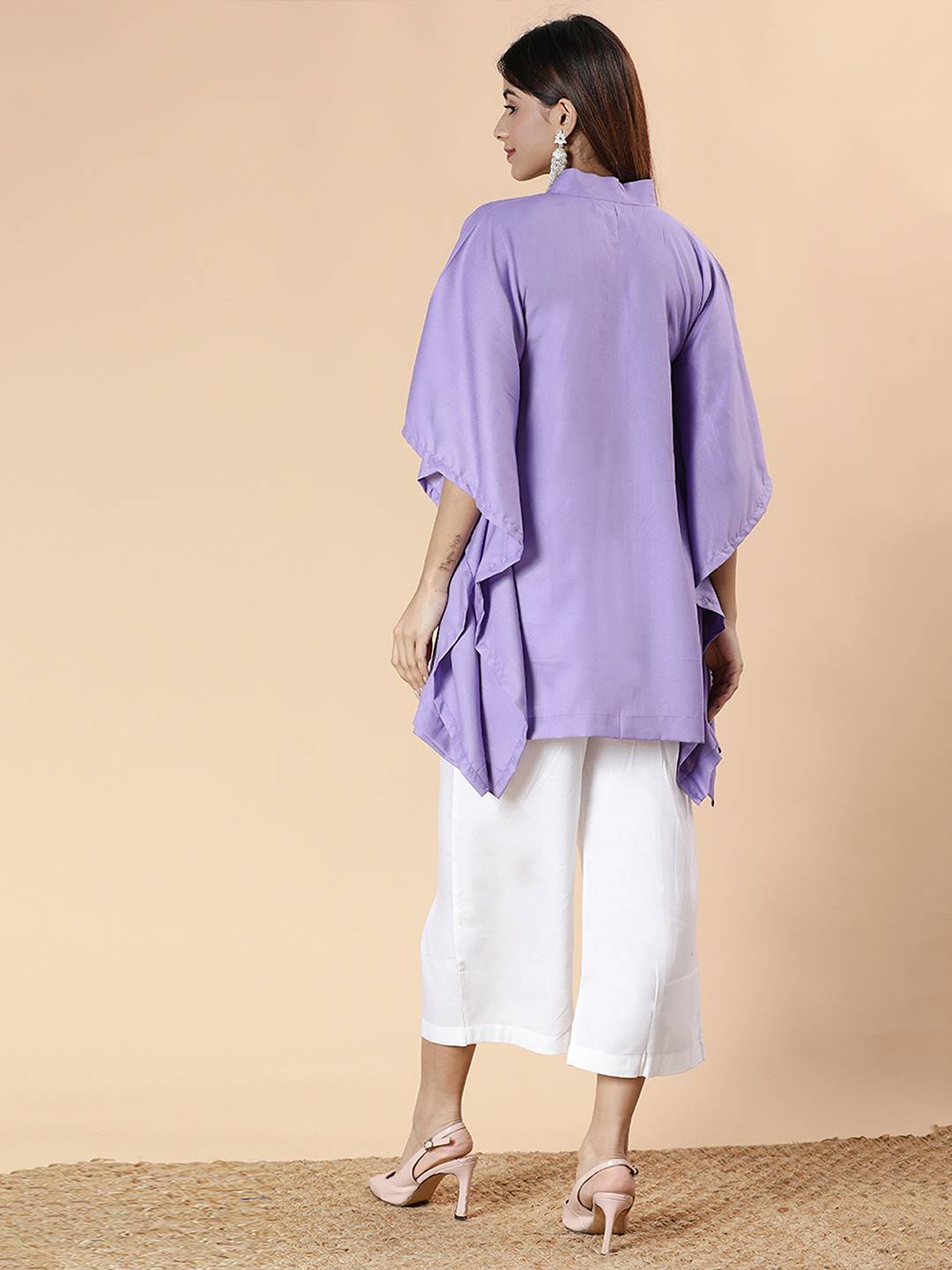 Lavender Rayon MandarinKurti - LavenderGloom