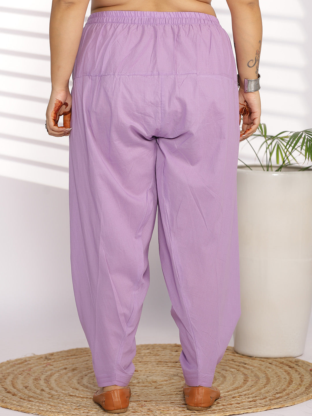 Lavender Cotton Straight Salwar