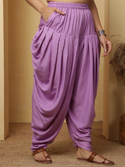 Lavender Rayon Dhoti