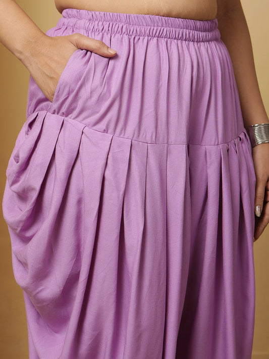 Lavender Rayon Dhoti