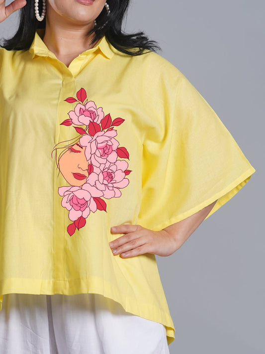 Lemon Kaftan Top - Mujer