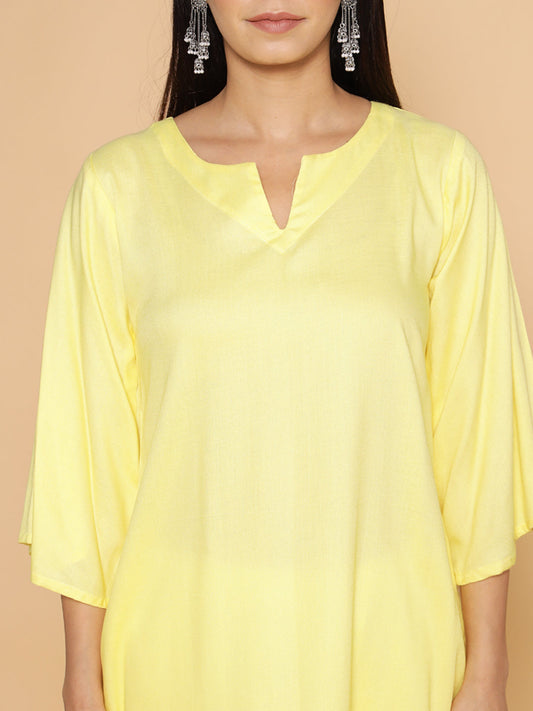 Lemon Rayon LongKurta - Pushkala