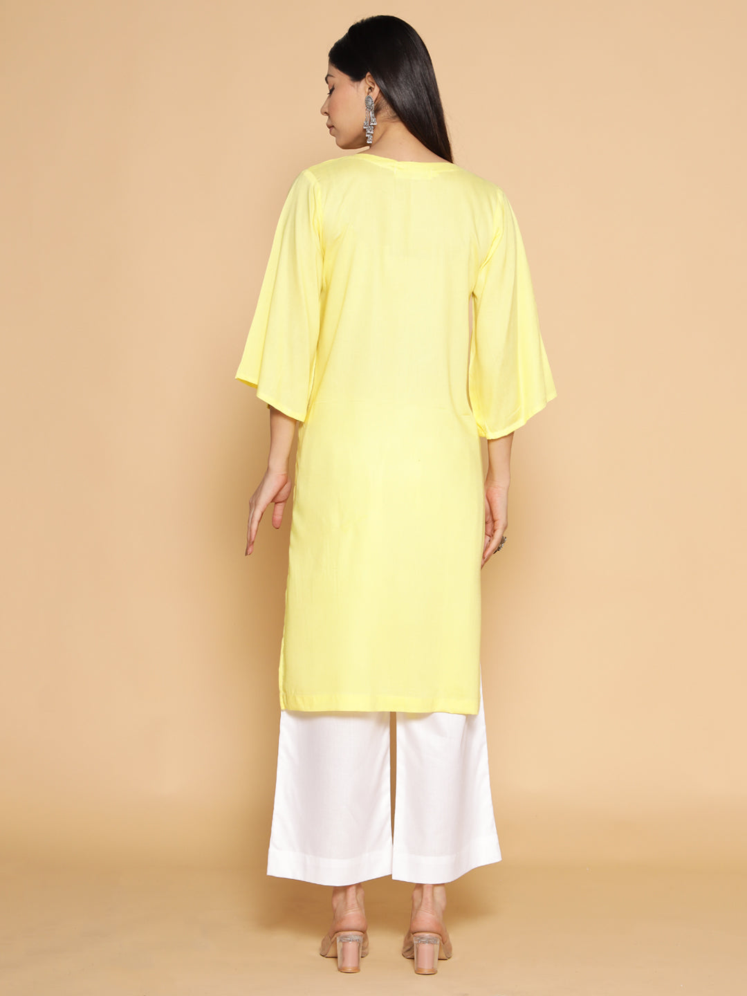 Lemon Rayon LongKurta - Pushkala