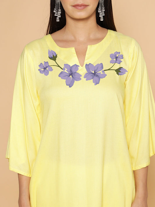 Lemon Rayon LongKurta - Shuchi