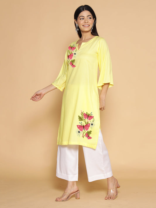 Lemon Rayon LongKurta - Varidhi