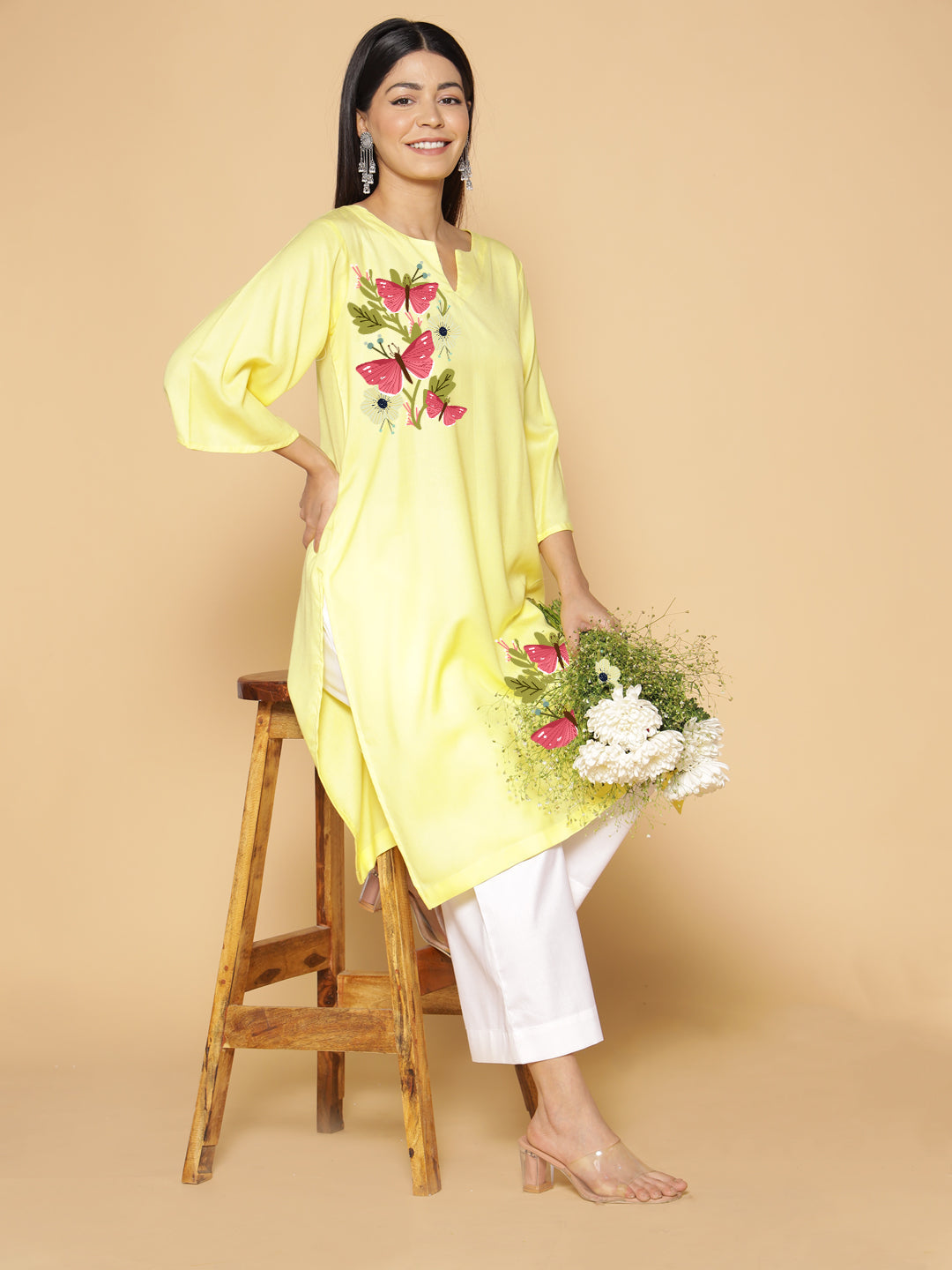 Lemon Rayon LongKurta - Varidhi
