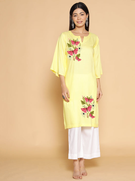 Lemon Rayon LongKurta - Varidhi