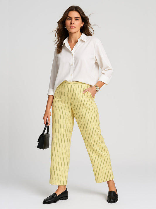 Lemon Ikat Palazzo Pants