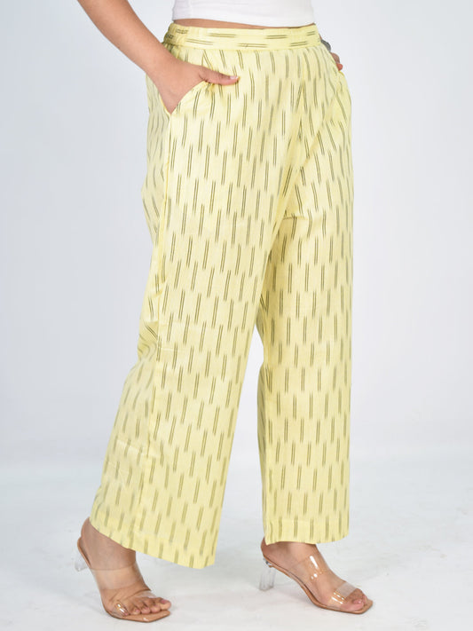 Lemon Ikat Palazzo Pants
