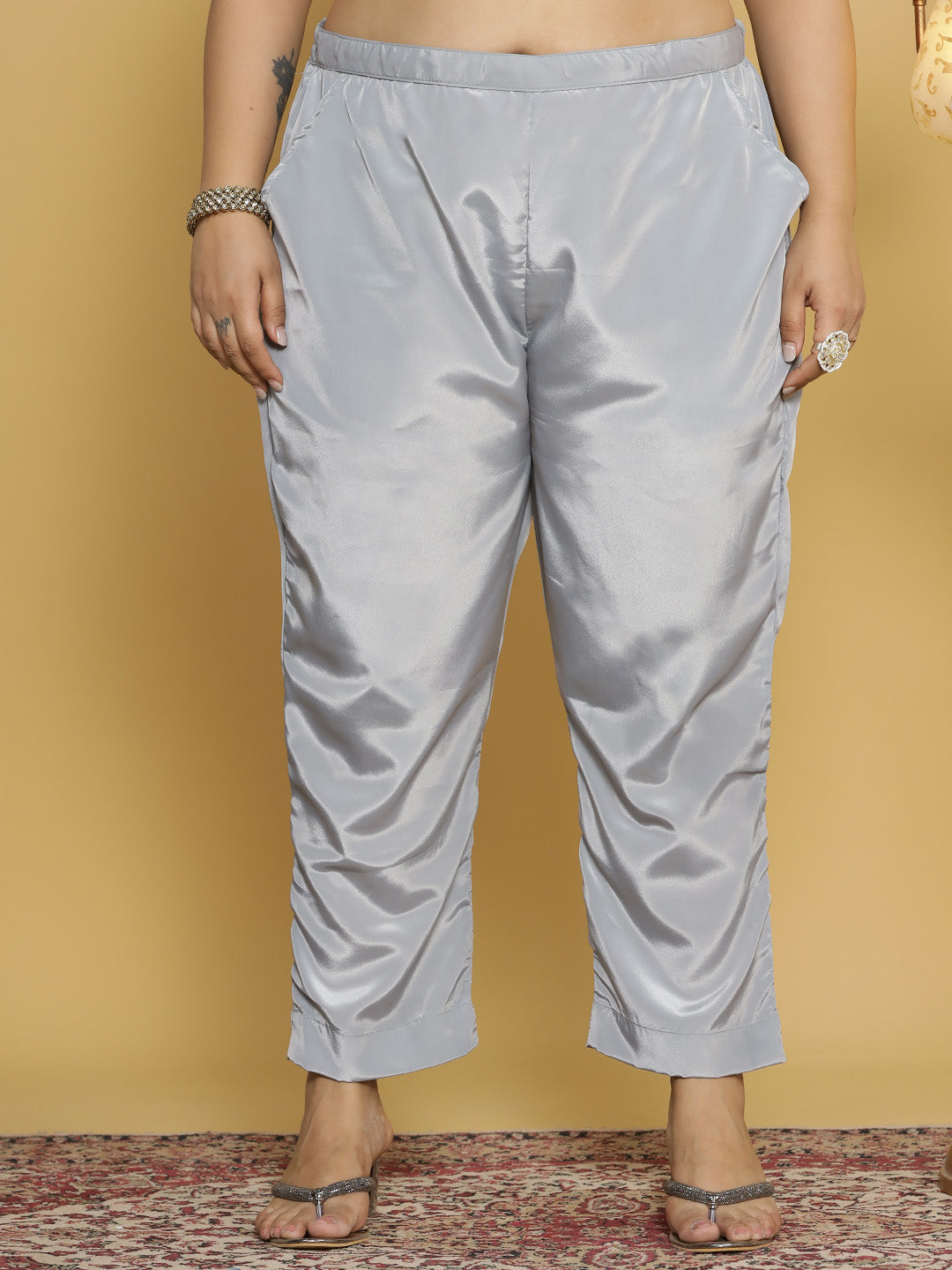 Light Grey Crepe Silk Pants