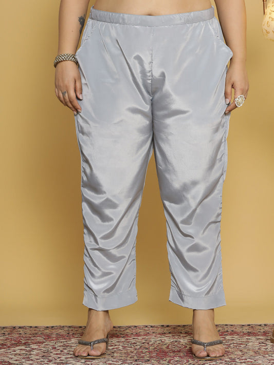 Light Grey Crepe Silk Pants