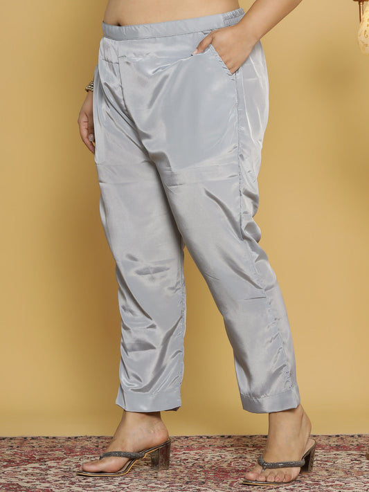 Light Grey Crepe Silk Pants