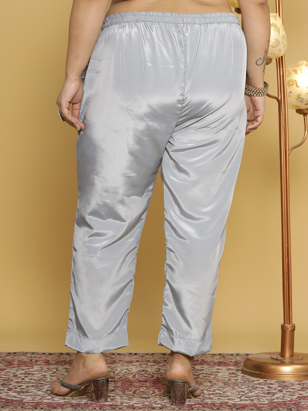 Light Grey Crepe Silk Pants