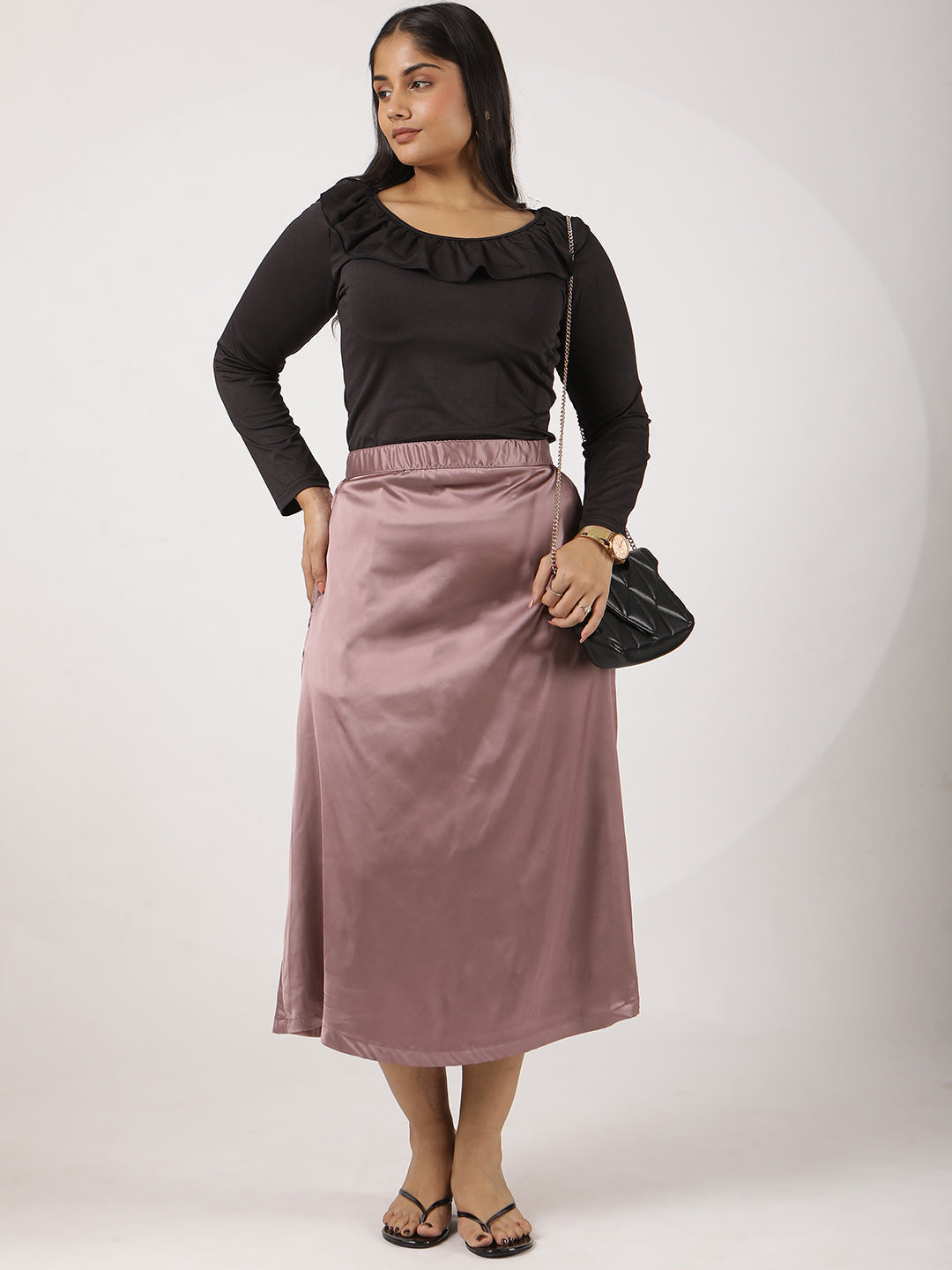 Lilac Satin Skirt
