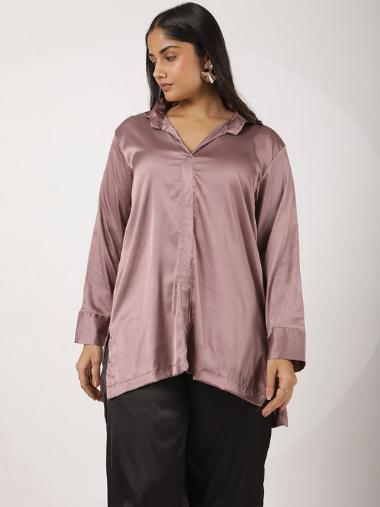 Lilac Satin Shirt