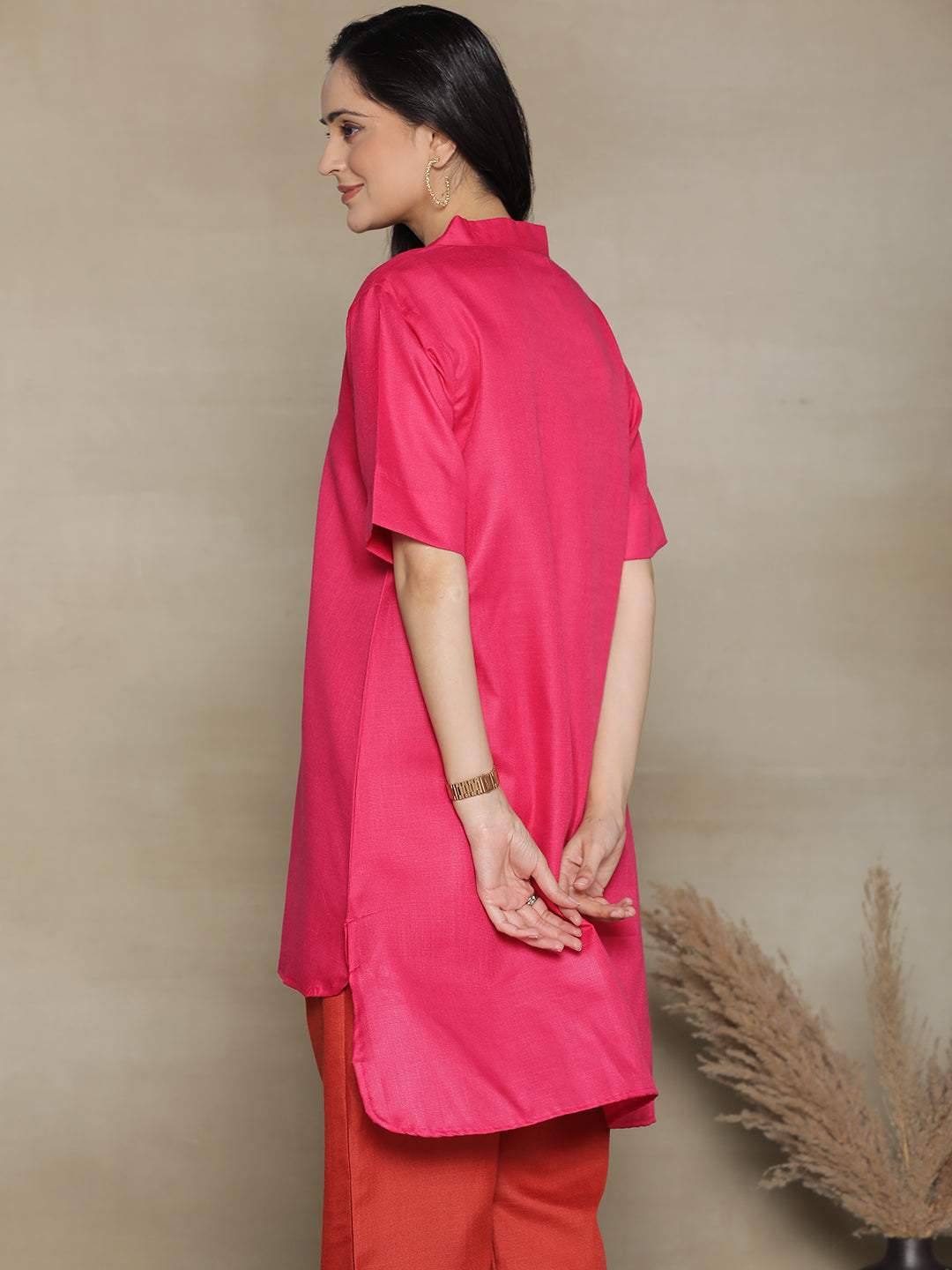 Magenta CottonSlub HighLowKurti