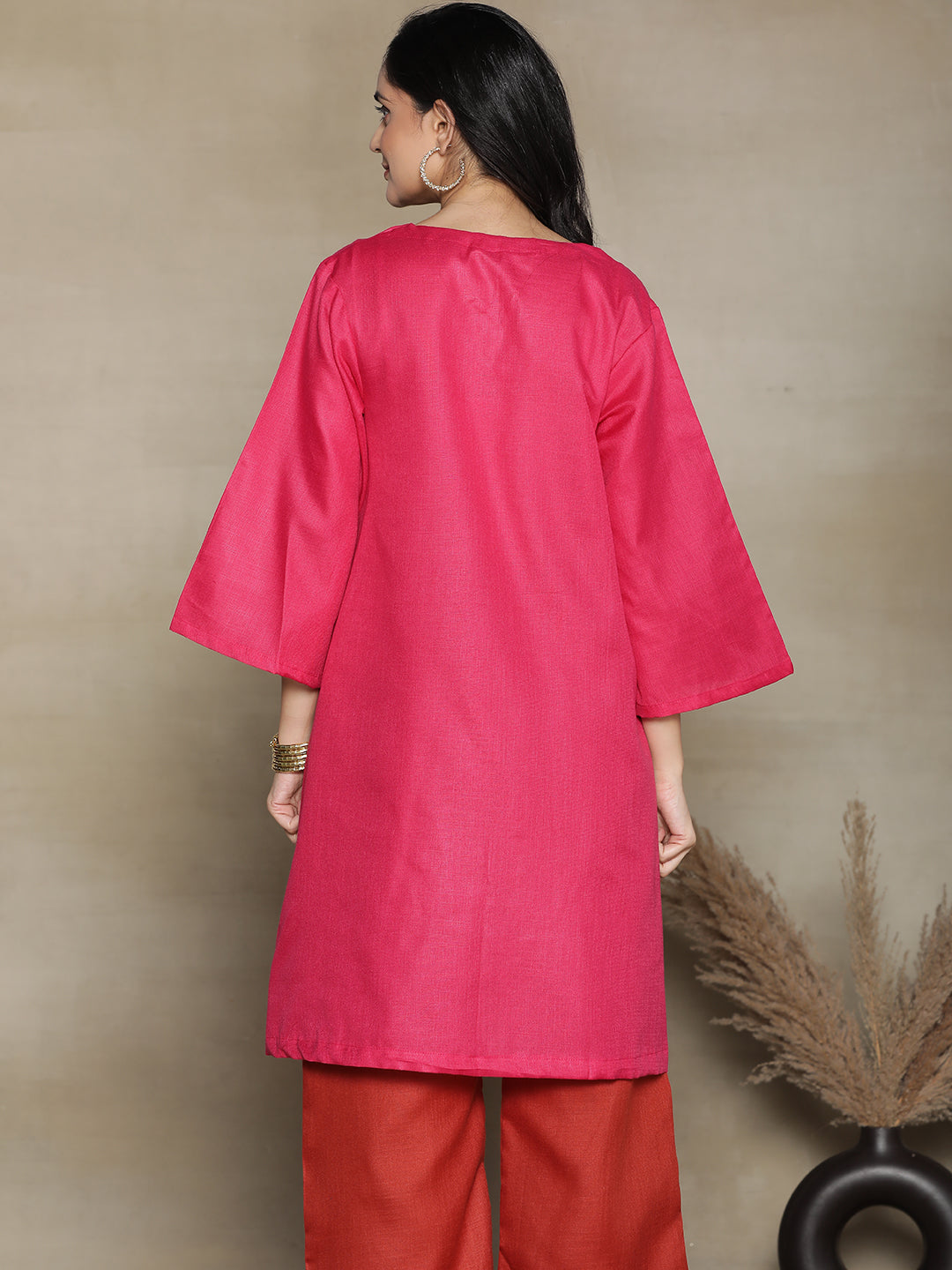 Magenta CottonSlub ShortKurti