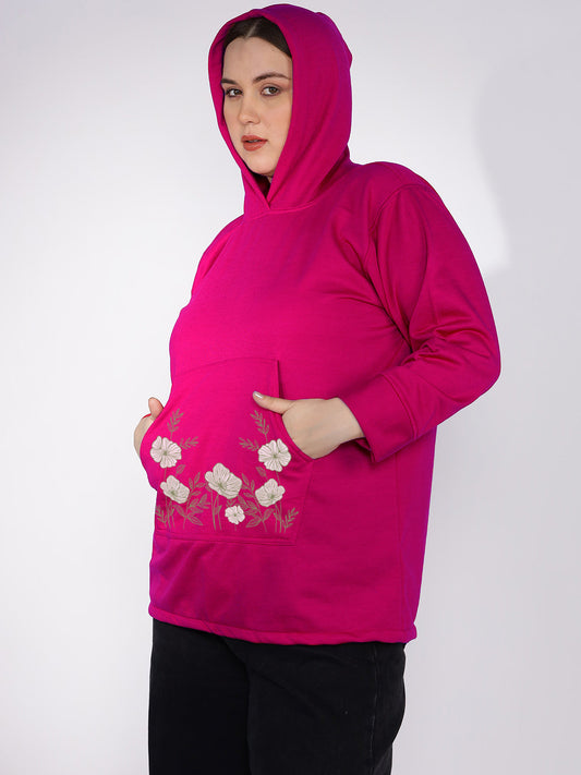 Magenta Fleece Hoodie - PinkOasis