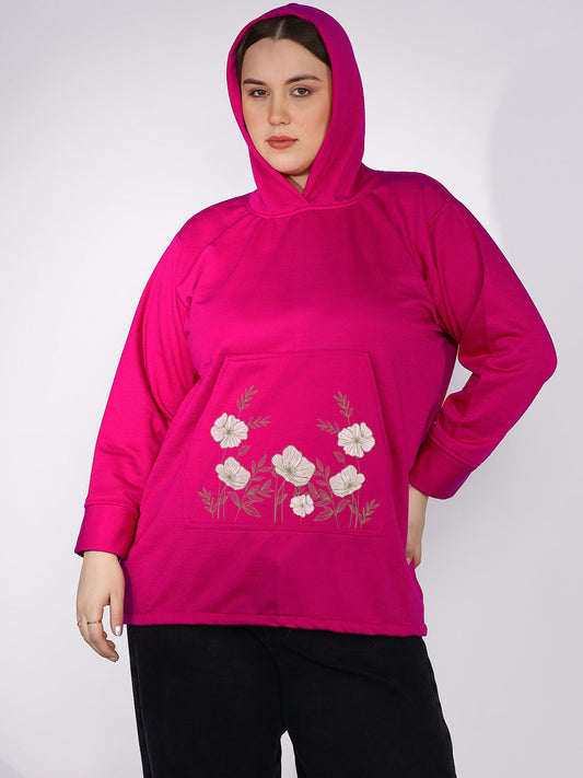 Magenta Fleece Hoodie - PinkOasis