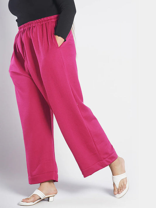 Magenta Fleece Palazzo